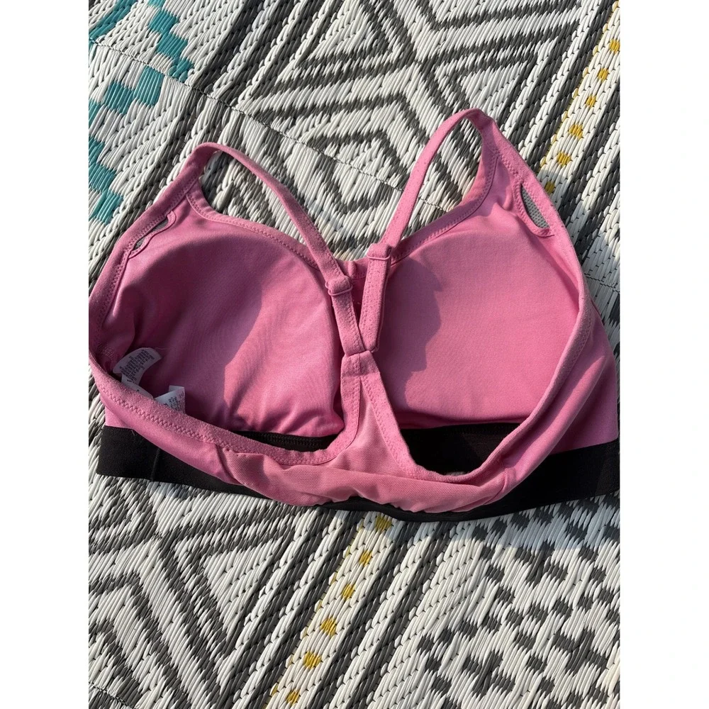 Nike Indy Light Support Sports Bra Pink Black Mesh Racerback 878614-693 Womens L